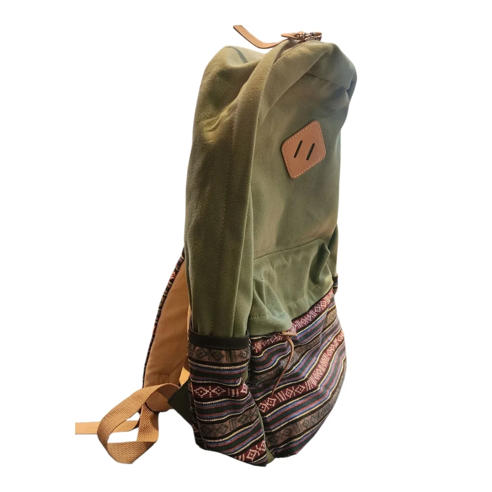 Green Patterned Men's Backpack - Picture 2 of 5